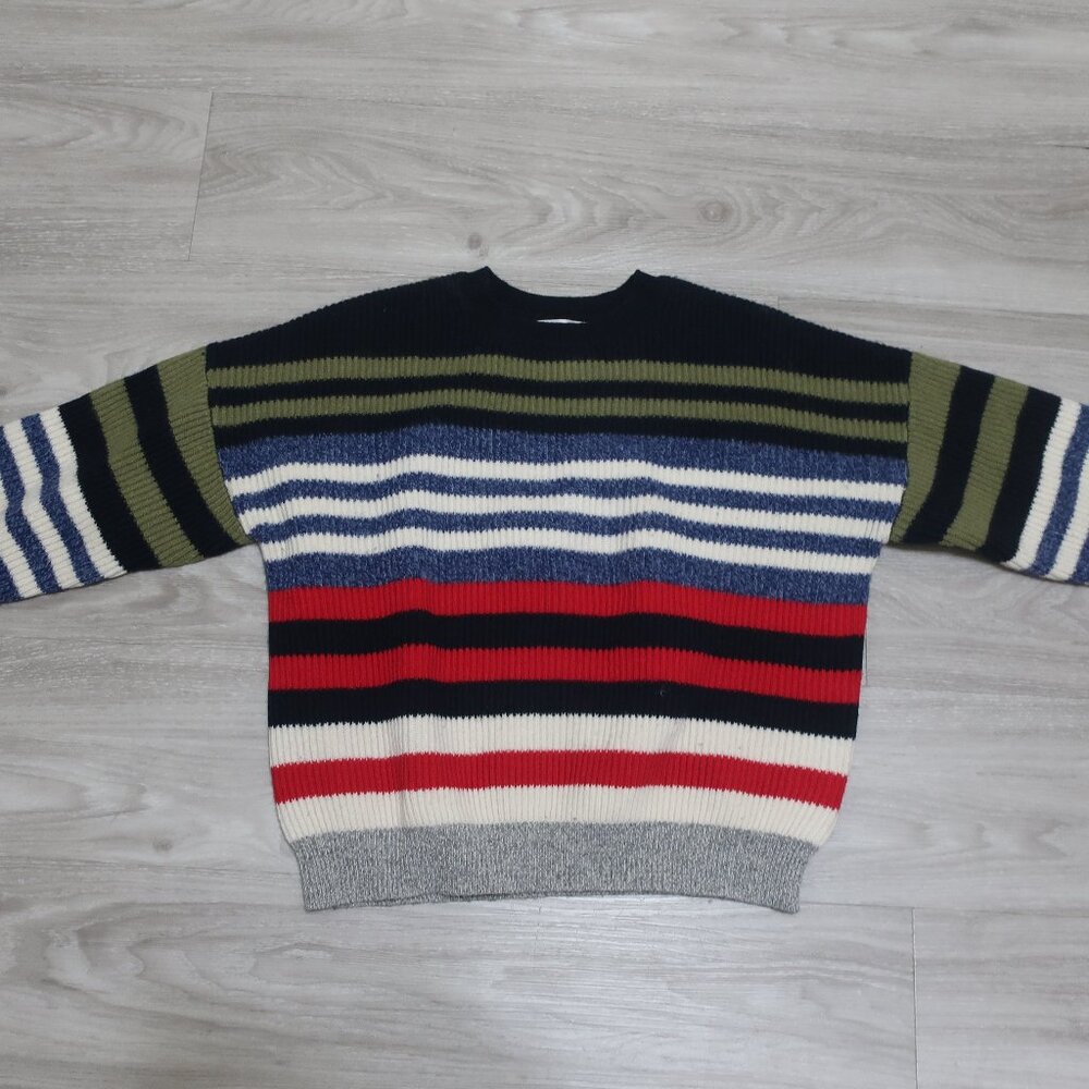 Colorful Thick Knit Stripe Sweater S EUC
